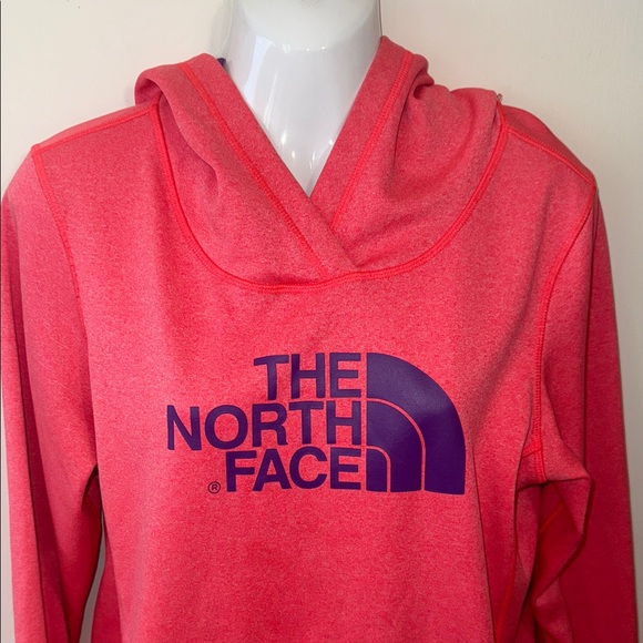 The North Face Womens Hooded Pullover Sweatshirt Size L Neon Pink - Picture 2 of 15